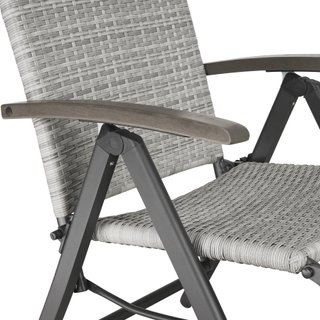 Silla de ratán con estructura de aluminio 69 x 58 x 113 cm gris claro