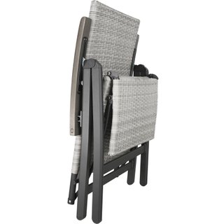Silla de ratán con estructura de aluminio 69 x 58 x 113 cm gris claro