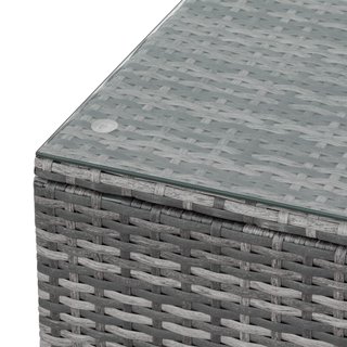 Conjunto de ratán para 4-5 personas con sillones y mesa, gris