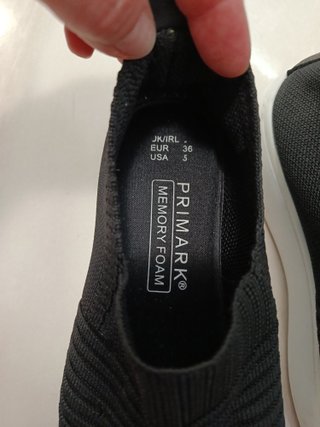 Zapatillas negras Primark sin cordones Talla 36