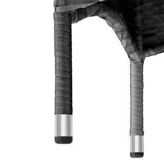 2 sillas de ratán + 4 fundas, 59 x 57 x 85 cm, gris/gris claro