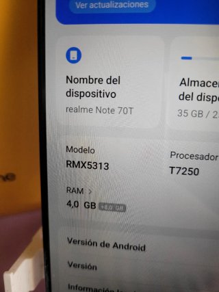 Realme Note 70T 256GB Dorado