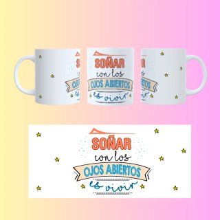 Taza "Soñar con los ojos abiertos" – Regalo Motiva