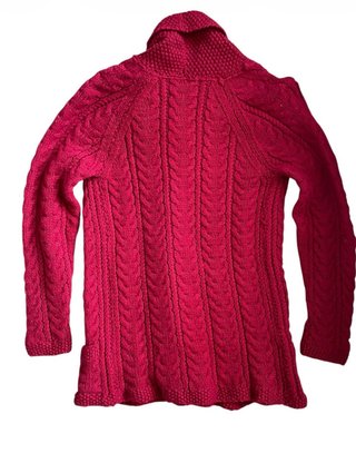 Cárdigan Vintage Rojo Trenzado