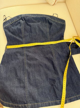 Top denim palabra de honor Zara