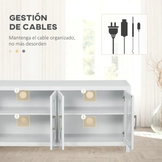 Mesa TV Salón Madera y Cristal