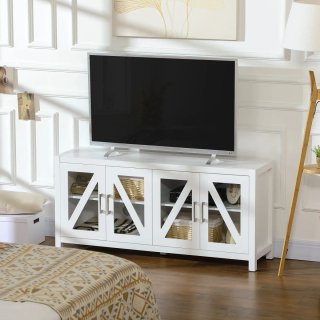 Mesa TV Salón Madera y Cristal