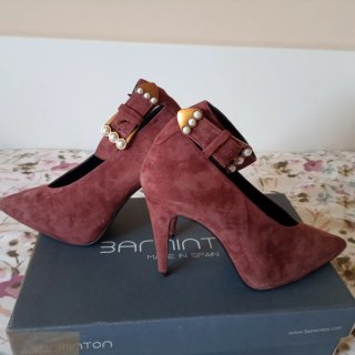 Zapatos de ante caldera pulsera tacón