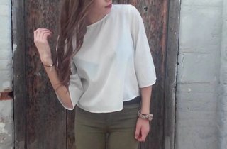 Blusa blanca manga 3/4
