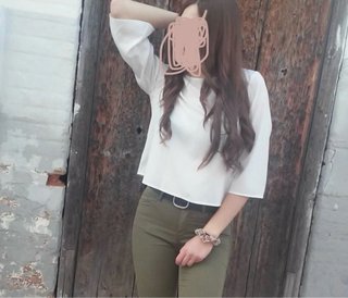 Blusa blanca manga 3/4
