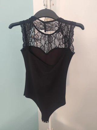 Body encaje negro mujer