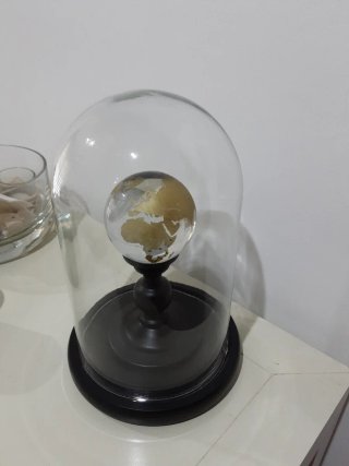 Globo terráqueo decorativo cristal y oro