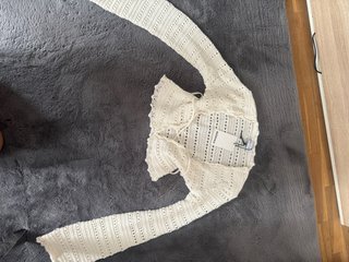 Bershka Cárdigan Crochet Blanco Talla Única