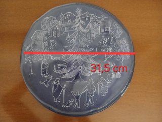 Piatto decorativo natalizio in vetro