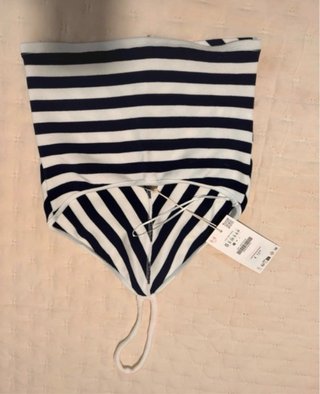 Top Zara Rayas Azul Blanco