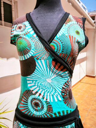 Vestido Boho Corto Azul T.S/36/8