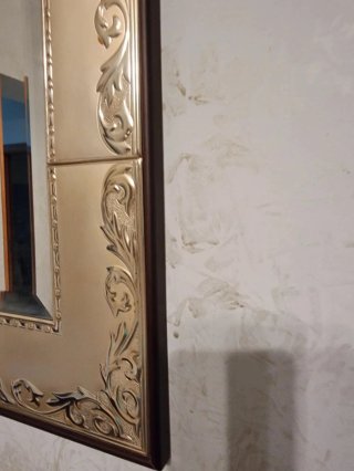 Specchio Argento con Cornice Decorata