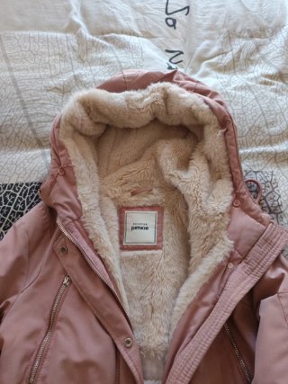 Chaqueta de invierno rosa con forro