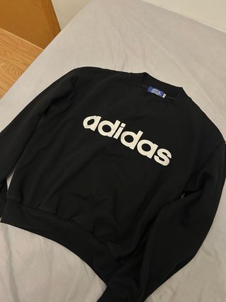Sudadera Adidas Negra Logo Blanco