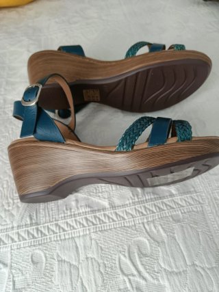Sandalias mujer azul marino y marrón