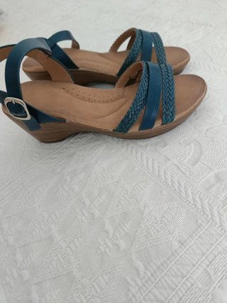 Sandalias mujer azul marino y marrón