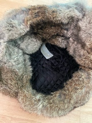 Gorro ruso piel conejo gris