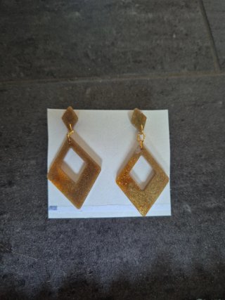 Pendientes rombo dorados