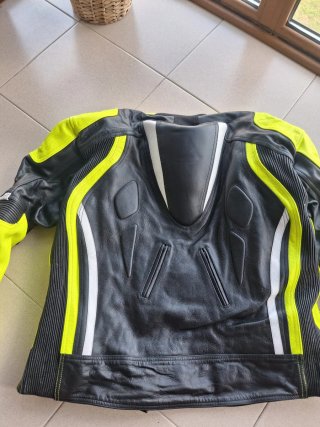 Traje de moto 2 piezas neón y negro