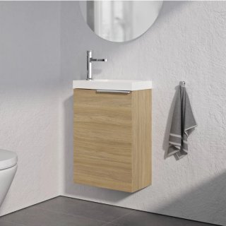 Mueble de baño con lavabo blanco