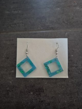 Pendientes Cuadrados Azul y Verde