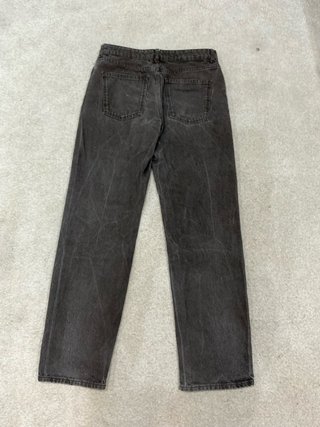 Jeans Zara Rectos Tiro Alto/Encerados Marrón Gris