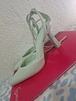 Sandalias Stradivarius verde aguamarina