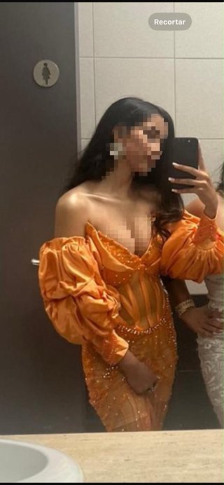 Vestido naranja fiesta/boda gitana T.34