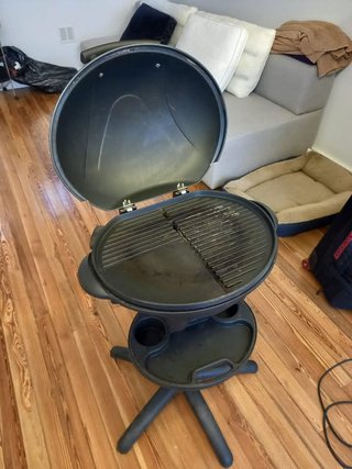 Griglia Elettrica per Barbecue BBQ Grill Nera