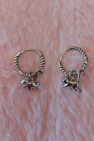 Pendientes Plata Gato