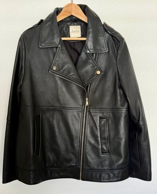 Chaqueta de piel negra Amelie