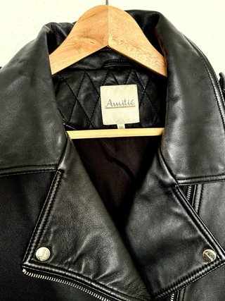 Chaqueta de piel negra Amelie