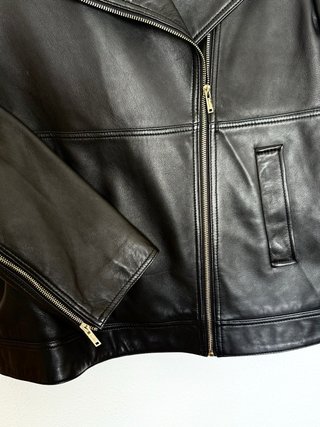 Chaqueta de piel negra Amelie