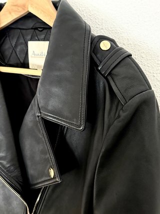 Chaqueta de piel negra Amelie