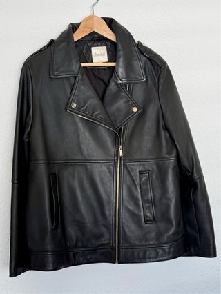Chaqueta de piel negra Amelie