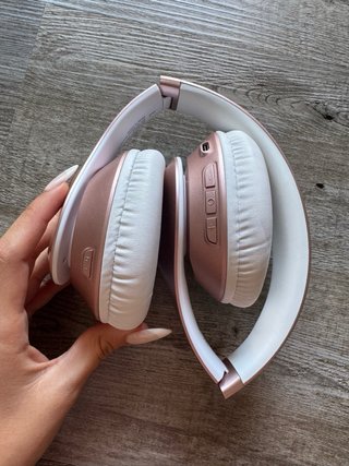 Cascos Auriculares Rose Gold y Blanco