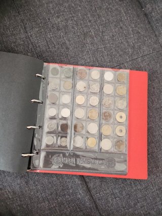 Álbum para monedas con monedas