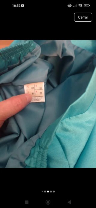 Falda talla 64 color turquesa