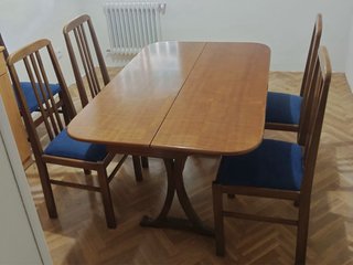 Conjunto mesa y 6 sillas comedor madera