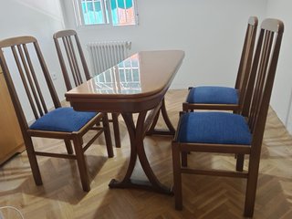 Conjunto mesa y 6 sillas comedor madera