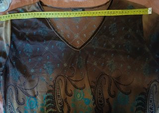Camiseta Estampado Bohemio Marrón y Turquesa