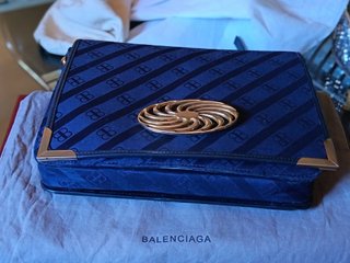 Borsa Balenciaga vintage monogram blu e oro