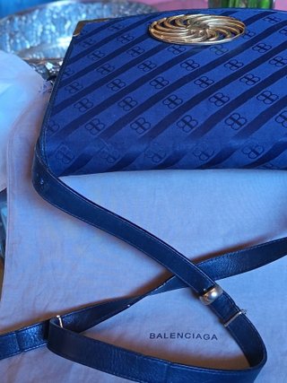 Borsa Balenciaga vintage monogram blu e oro