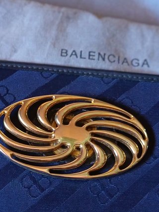 Borsa Balenciaga vintage monogram blu e oro
