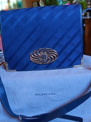 Borsa Balenciaga vintage monogram blu e oro